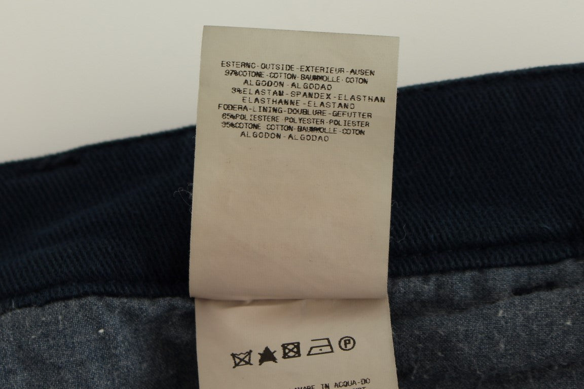 Pantalon chino bleu stretch à coupe droite GF Ferre