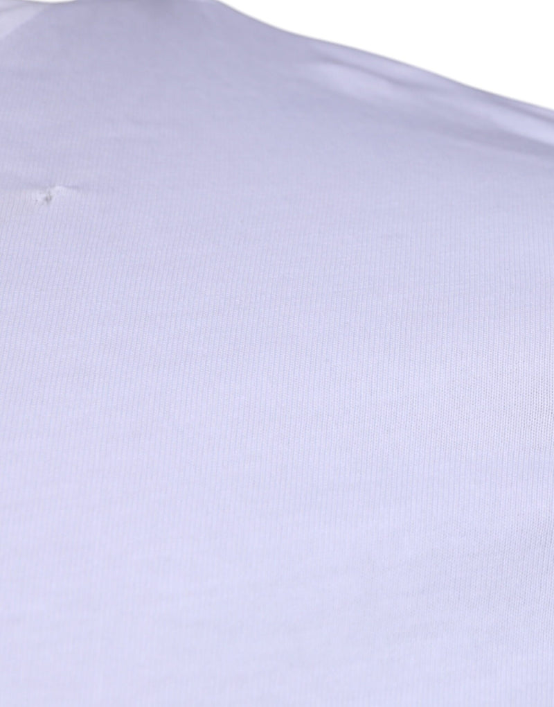 Dolce & Gabbana White DG Logo Cotton Crew Neck T-shirt