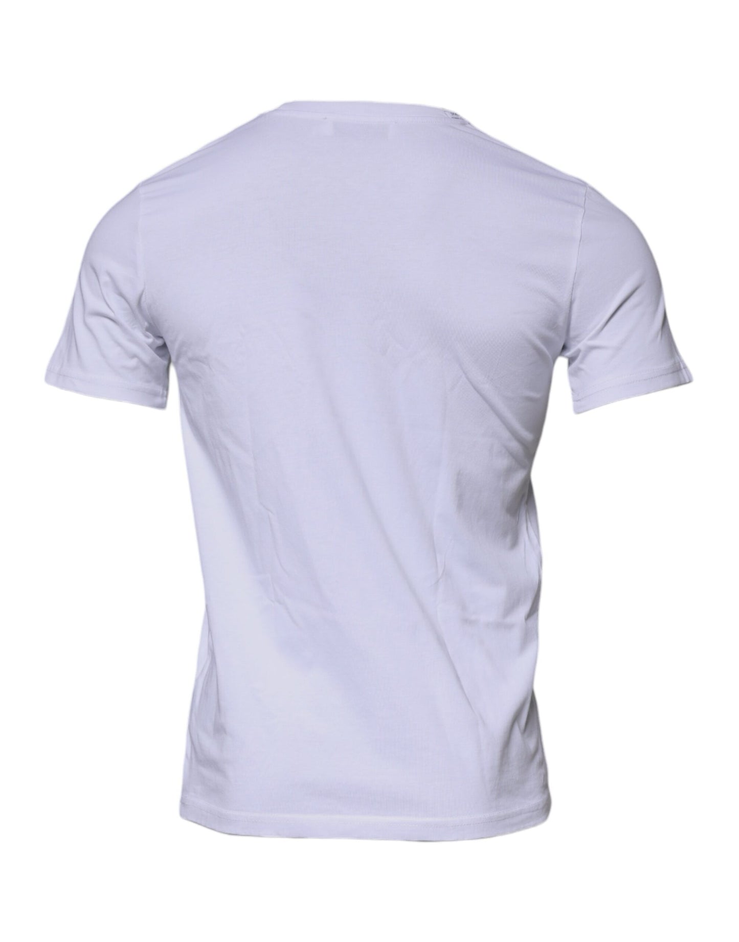 Dolce & Gabbana wit katoenen T-shirt met DG-logo en ronde hals.