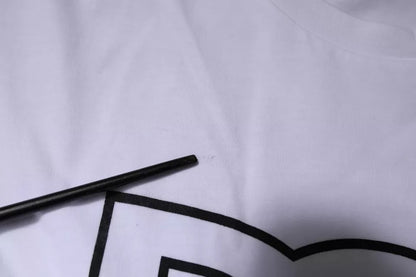 Dolce & Gabbana wit katoenen T-shirt met DG-logo en ronde hals.