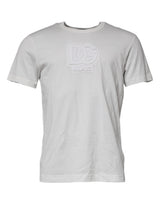 T-shirt en coton à col rond blanc avec logo DG de Dolce &amp; Gabbana