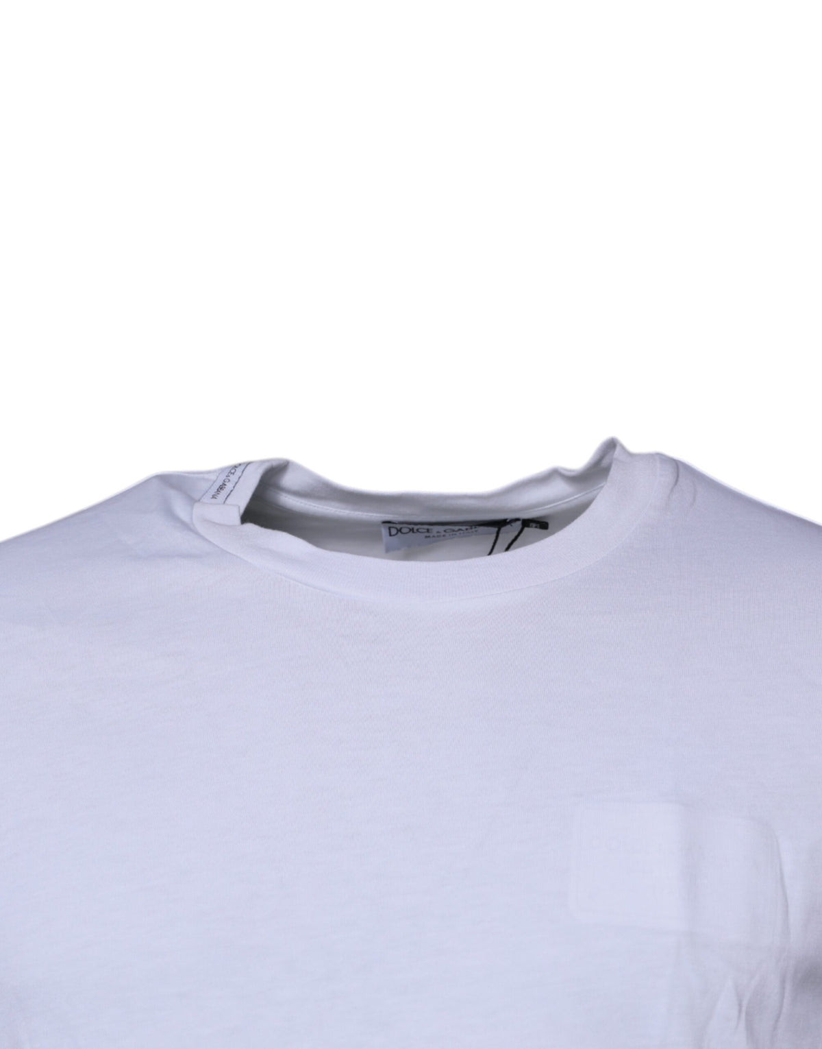T-shirt en coton à col rond blanc avec logo DG de Dolce &amp; Gabbana