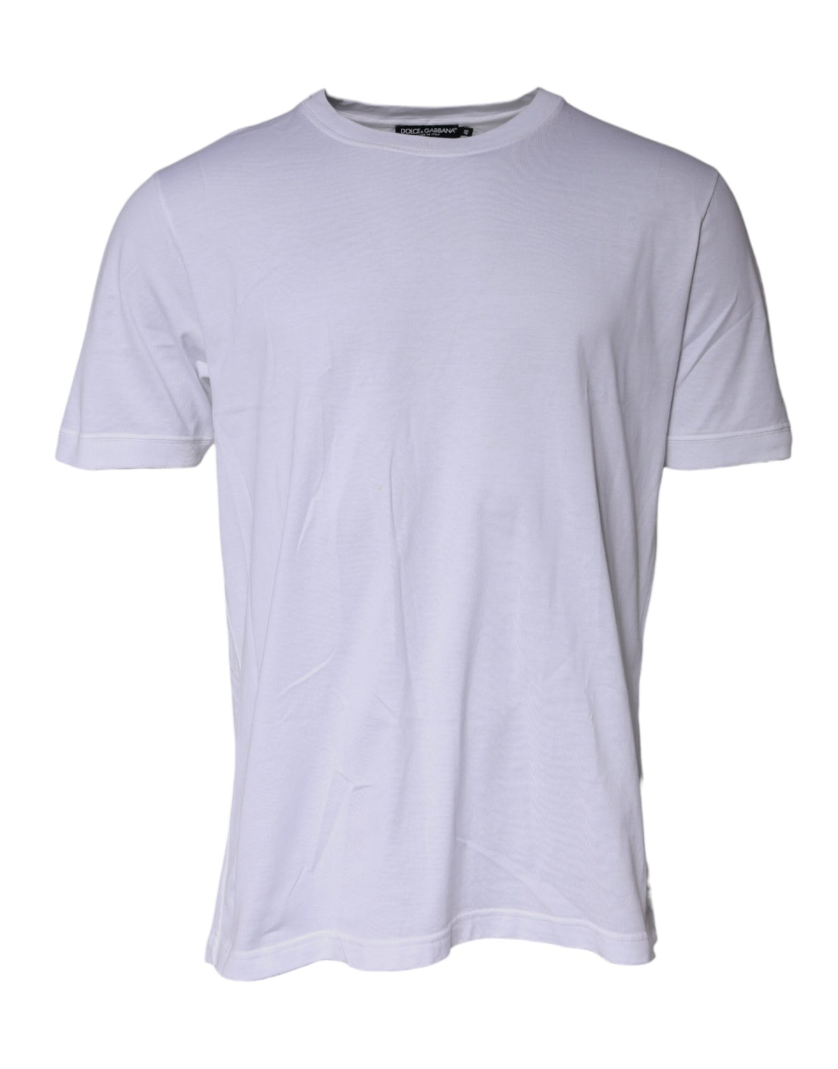 T-shirt blanc en coton à manches courtes et col rond de Dolce &amp; Gabbana