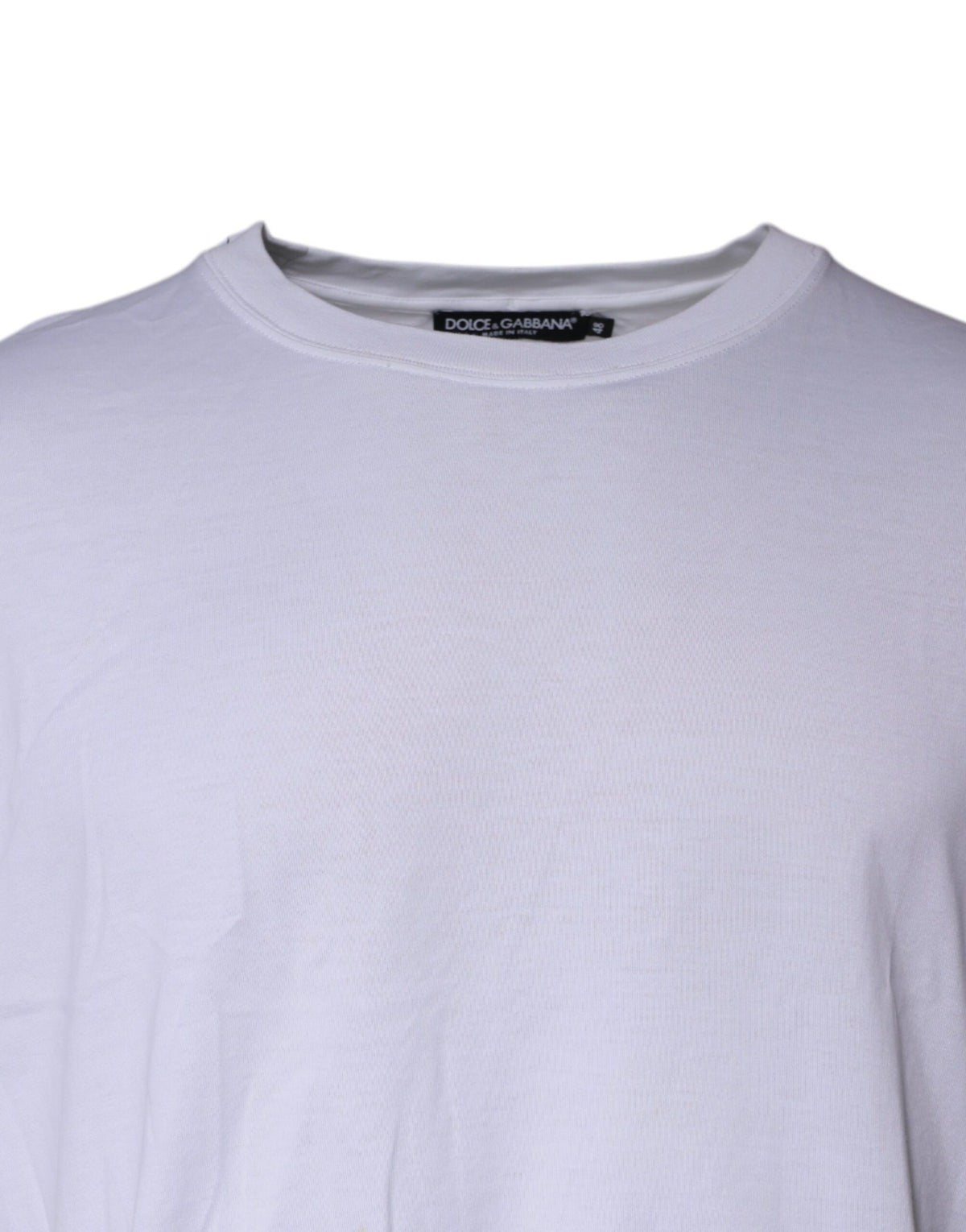 T-shirt blanc en coton à manches courtes et col rond de Dolce &amp; Gabbana