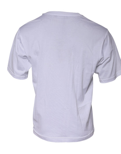 Dolce & Gabbana wit T-shirt met DG-logo en ronde hals en korte mouwen