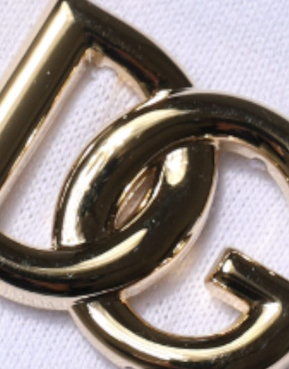 Dolce & Gabbana wit T-shirt met DG-logo en ronde hals en korte mouwen