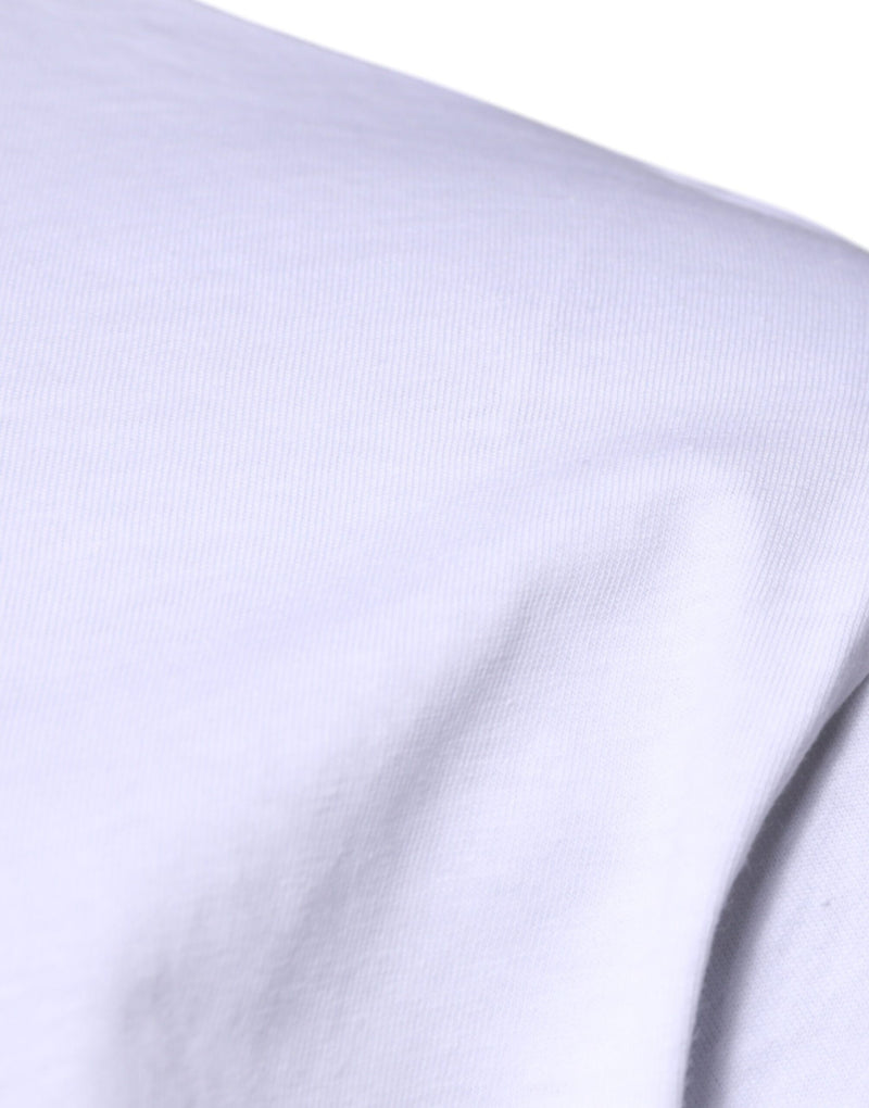 T-shirt en coton à col rond blanc avec logo DG de Dolce &amp; Gabbana