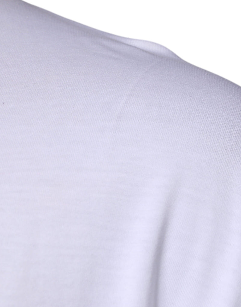 T-shirt à manches courtes à col rond blanc avec logo DG de Dolce &amp; Gabbana