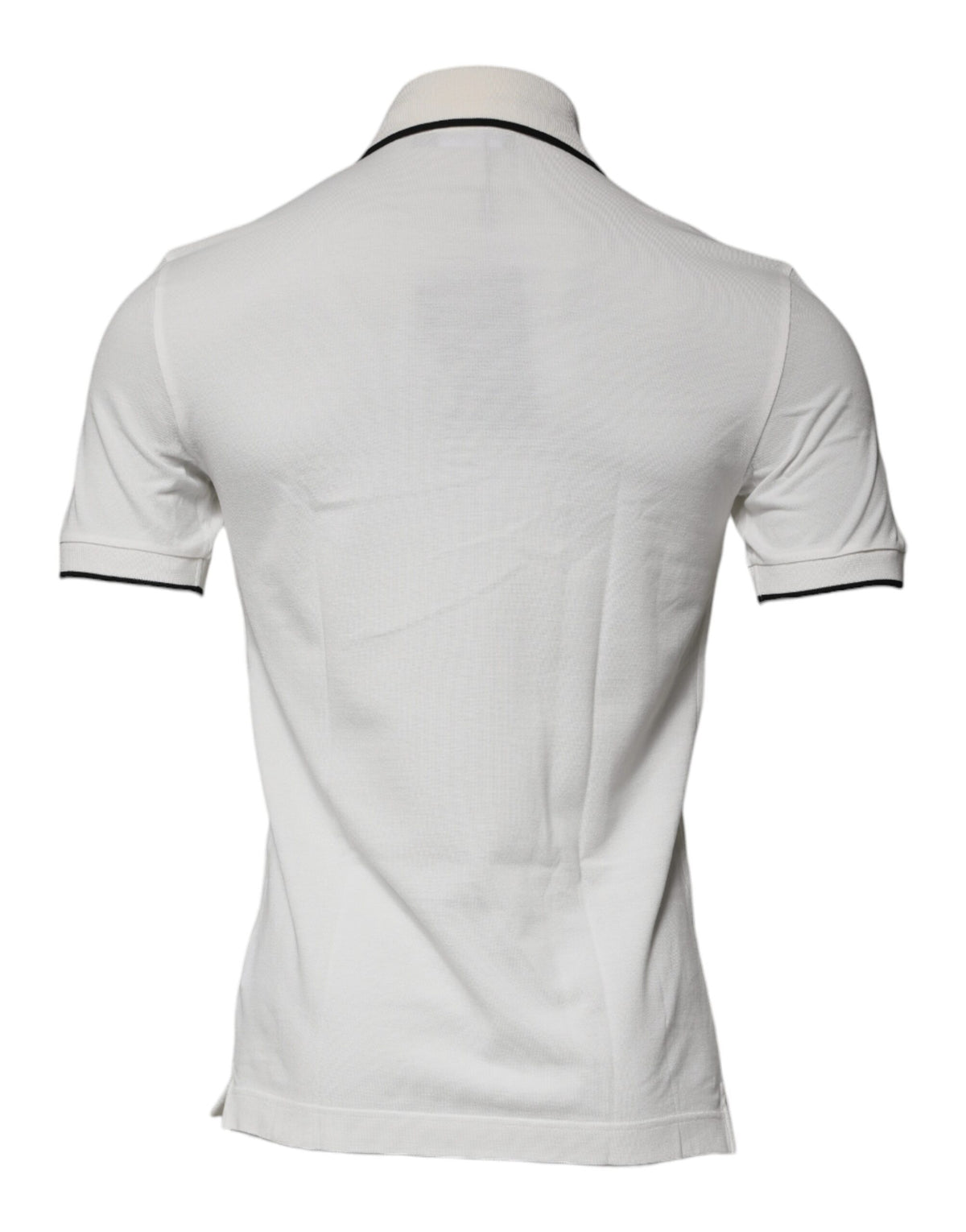 Polo en coton à col boutonné blanc cassé avec couronne Dolce &amp; Gabbana