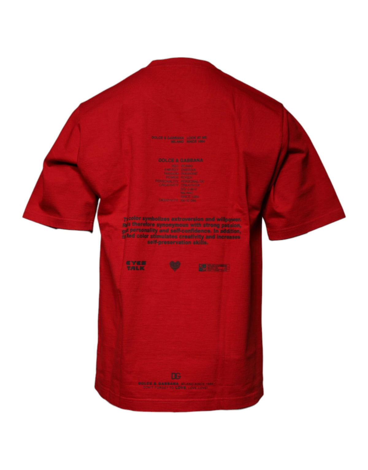 T-shirt à col rond en coton avec le logo DG Eye rouge de Dolce &amp; Gabbana