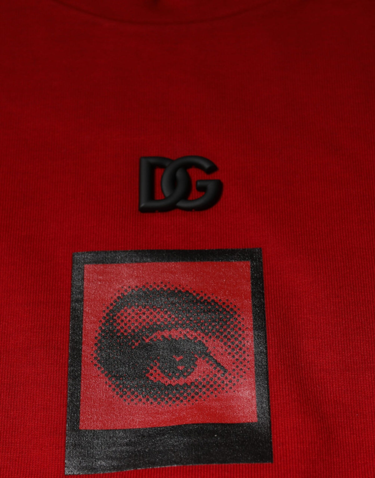 T-shirt à col rond en coton avec le logo DG Eye rouge de Dolce &amp; Gabbana