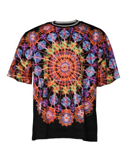 Dolce &amp; Gabbana T-shirt voor heren met korte mouwen in een veelkleurig kaleidoscoopmotief