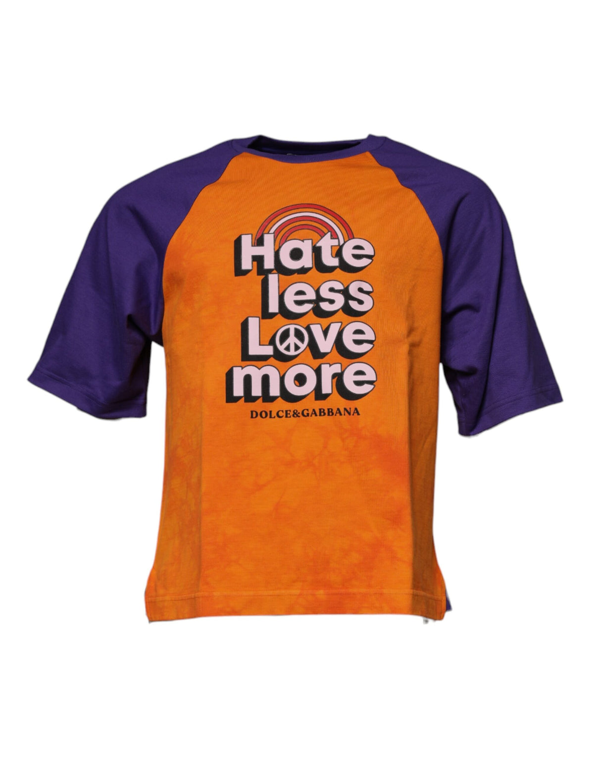 T-shirt à manches courtes Dolce &amp; Gabbana à imprimé graphique orange et violet.
