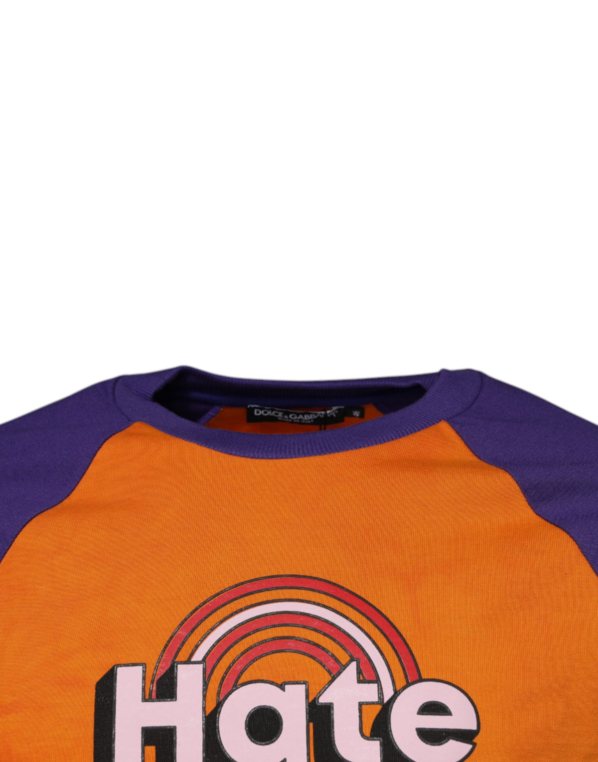 T-shirt à manches courtes Dolce &amp; Gabbana à imprimé graphique orange et violet.