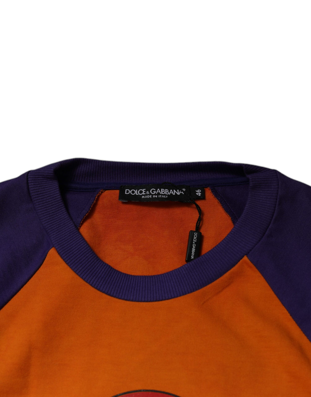 T-shirt à manches courtes Dolce &amp; Gabbana à imprimé graphique orange et violet.