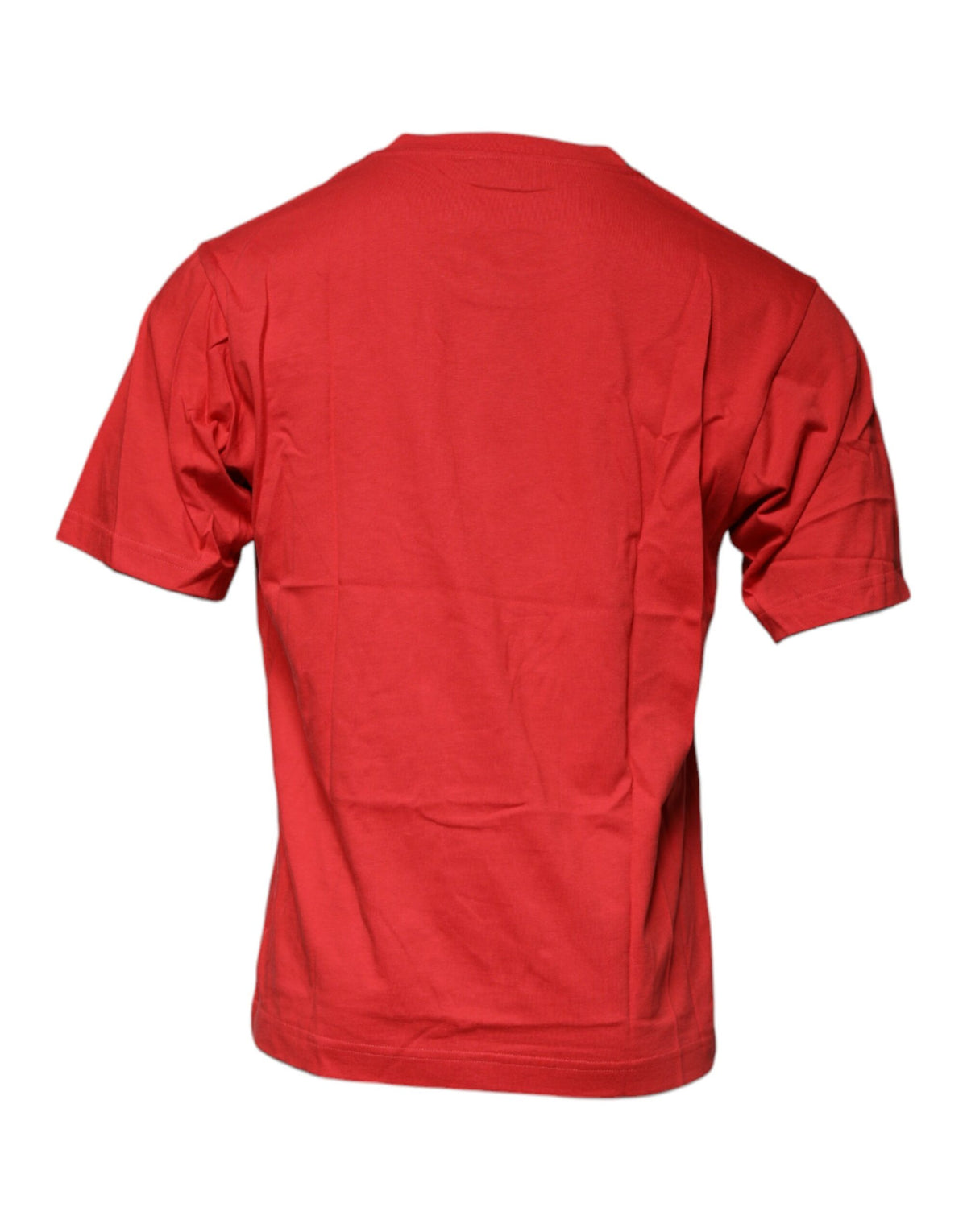 T-shirt en coton à col rond avec logo DG rouge de Dolce &amp; Gabbana