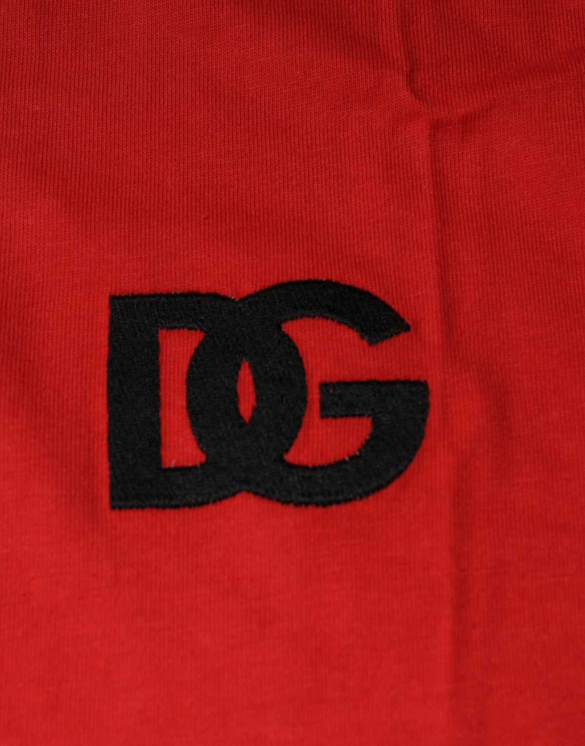 T-shirt en coton à col rond avec logo DG rouge de Dolce &amp; Gabbana