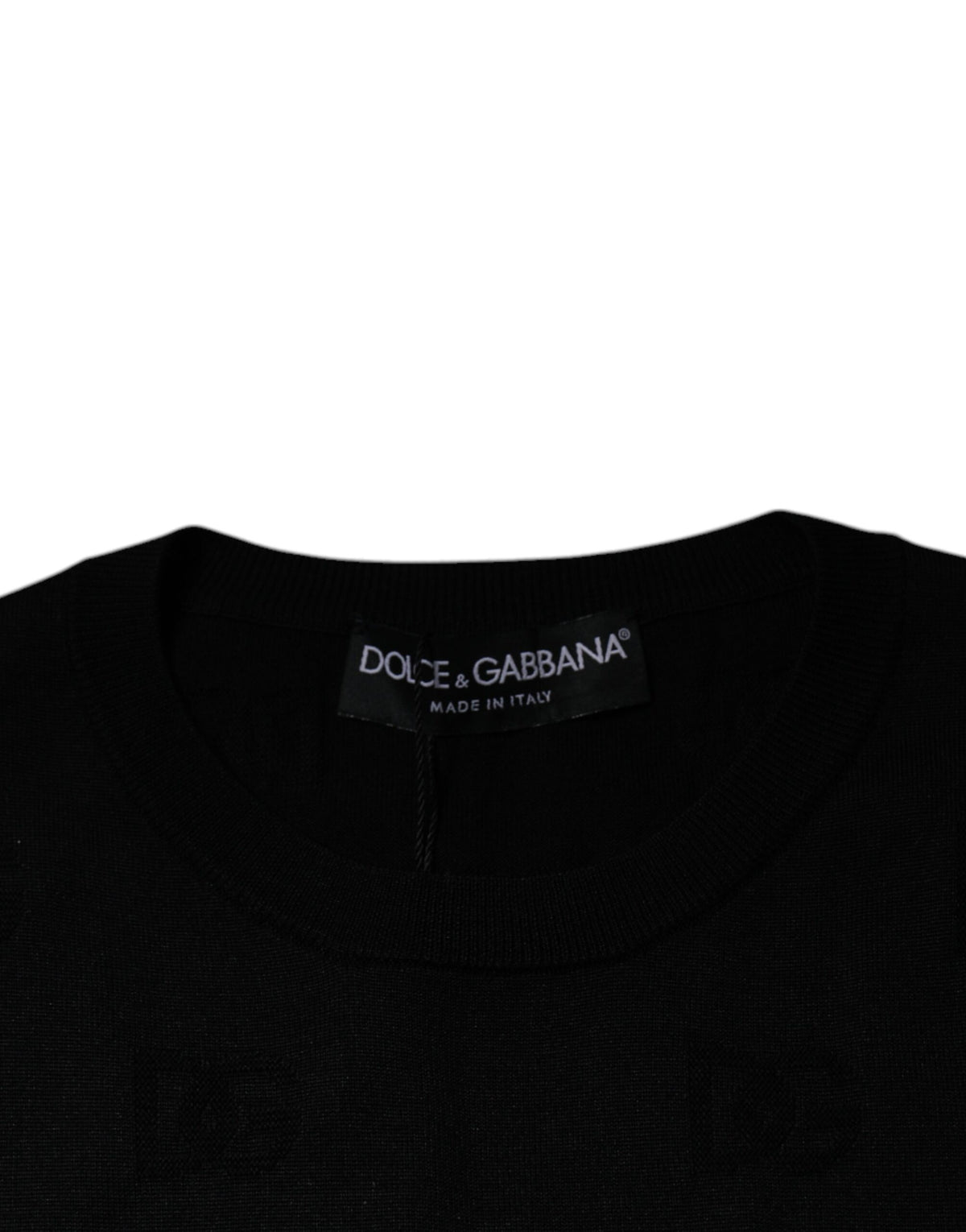 T-shirt noir en soie à col rond et sans manches de Dolce &amp; Gabbana
