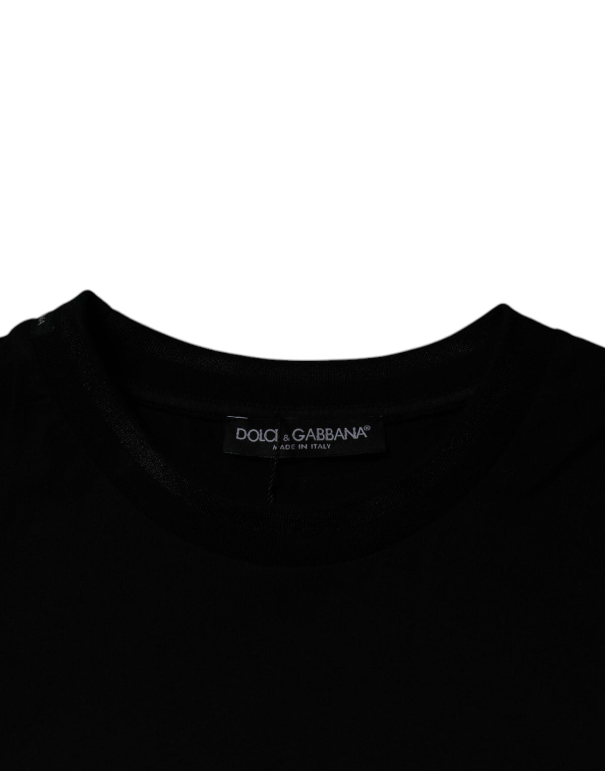 T-shirt noir à manches courtes et col rond de Dolce &amp; Gabbana