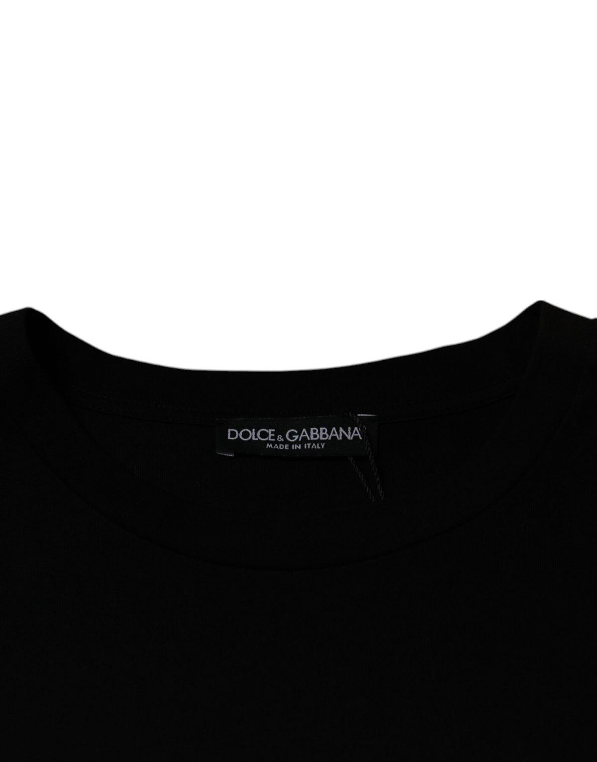 T-shirt noir à manches courtes et col rond de Dolce &amp; Gabbana