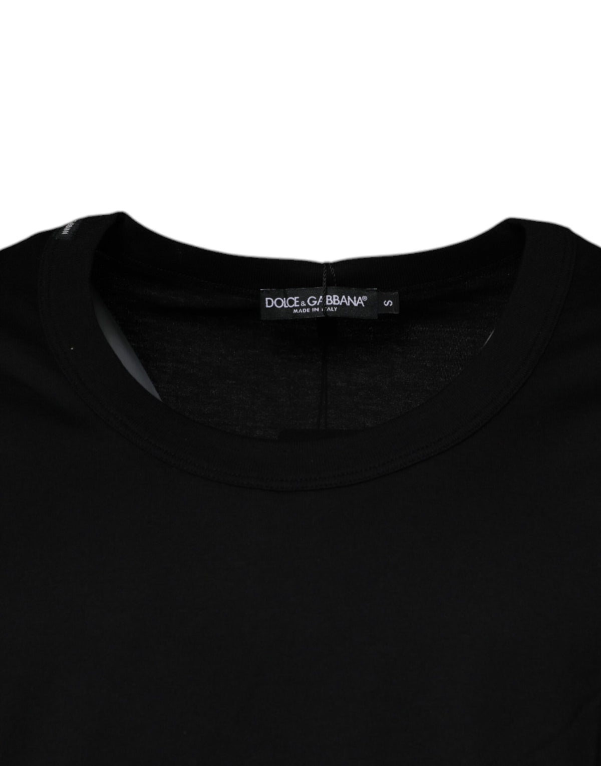 T-shirt noir en coton à col rond et sans manches de Dolce &amp; Gabbana