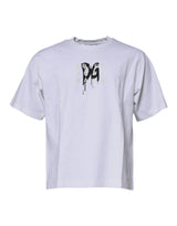 T-shirt en coton à col rond blanc avec logo DG de Dolce &amp; Gabbana