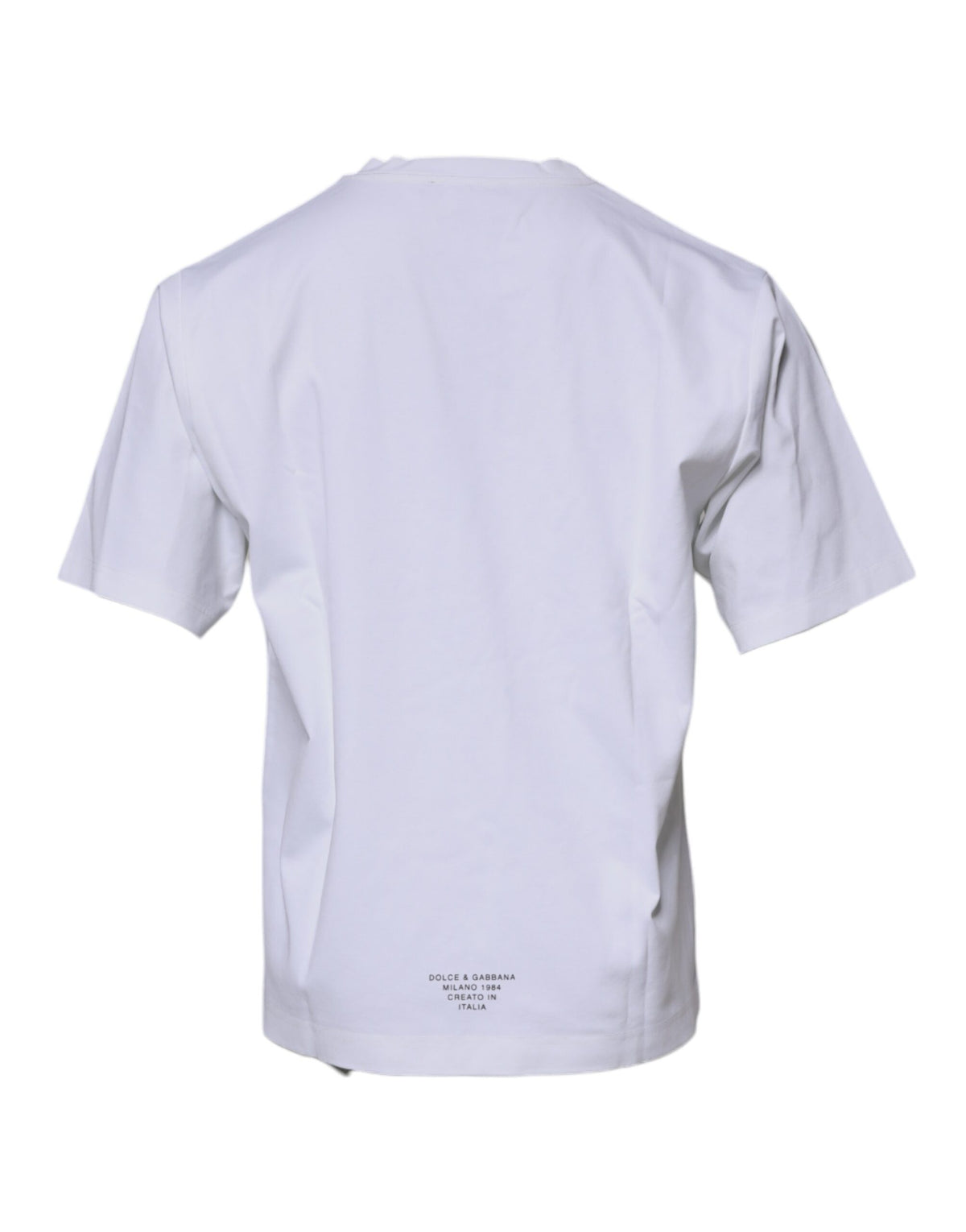 T-shirt en coton à col rond blanc avec logo DG de Dolce &amp; Gabbana