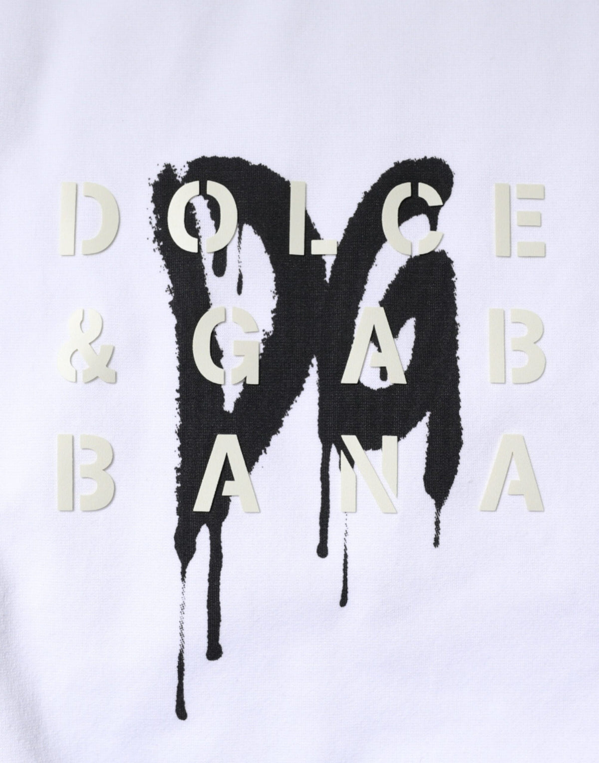 T-shirt en coton à col rond blanc avec logo DG de Dolce &amp; Gabbana
