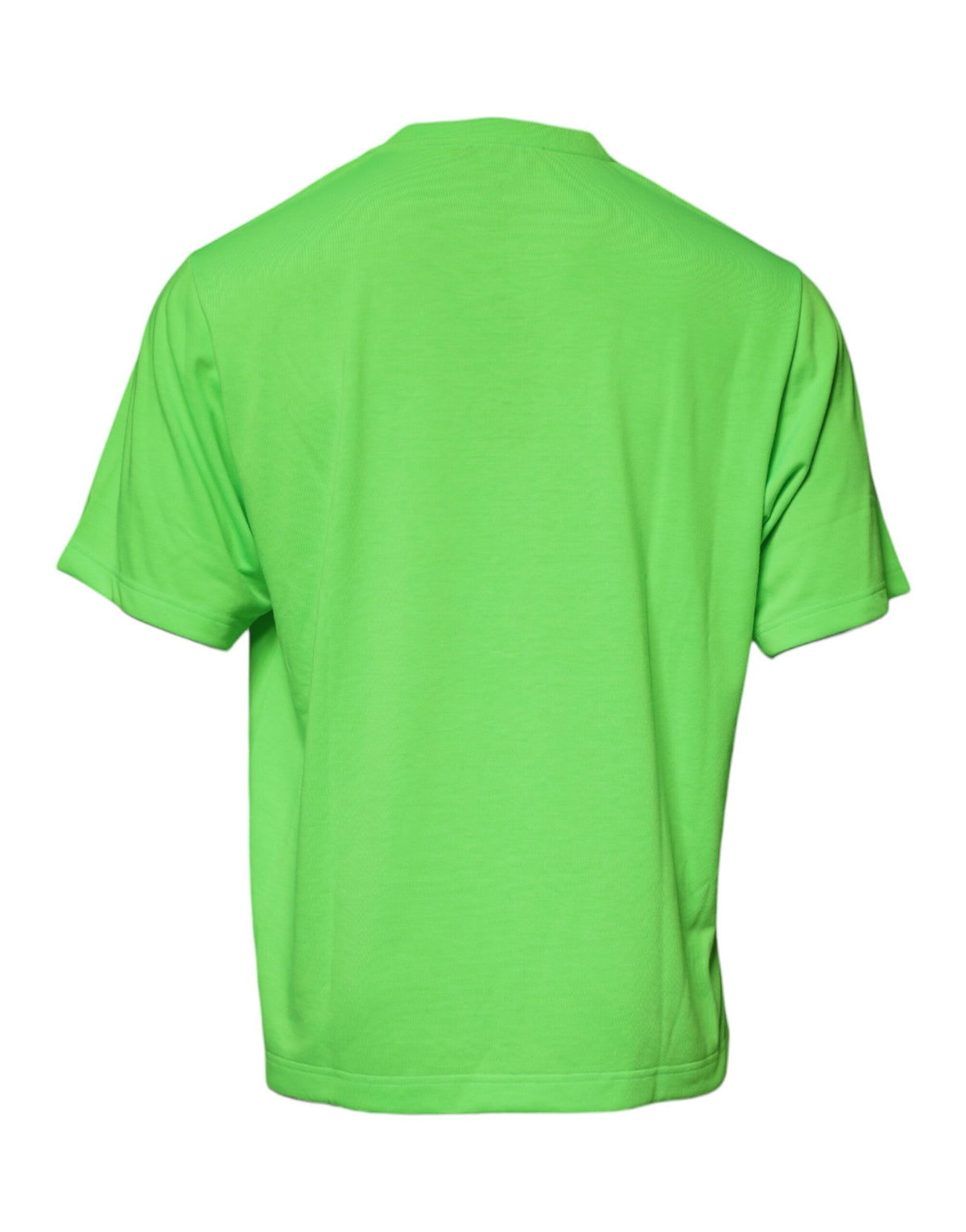 T-shirt à col rond en coton avec logo DG vert de Dolce &amp; Gabbana