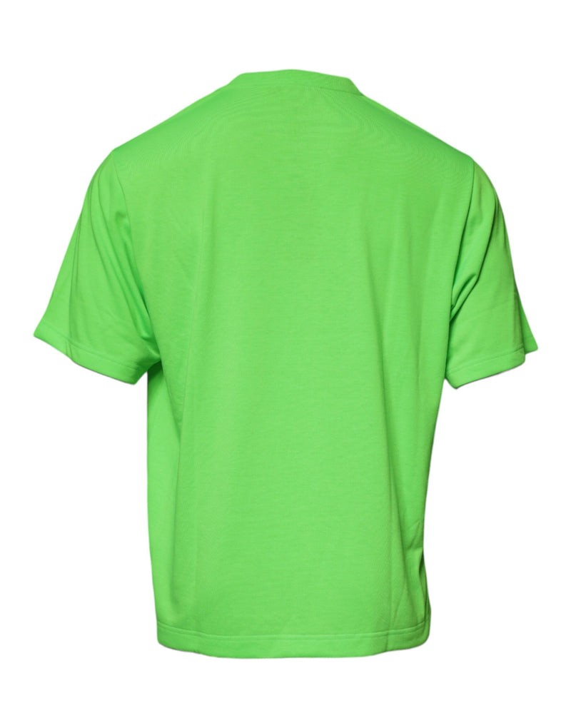 Dolce &amp; Gabbana Groen DG Logo Katoenen T-shirt met Ronde Hals