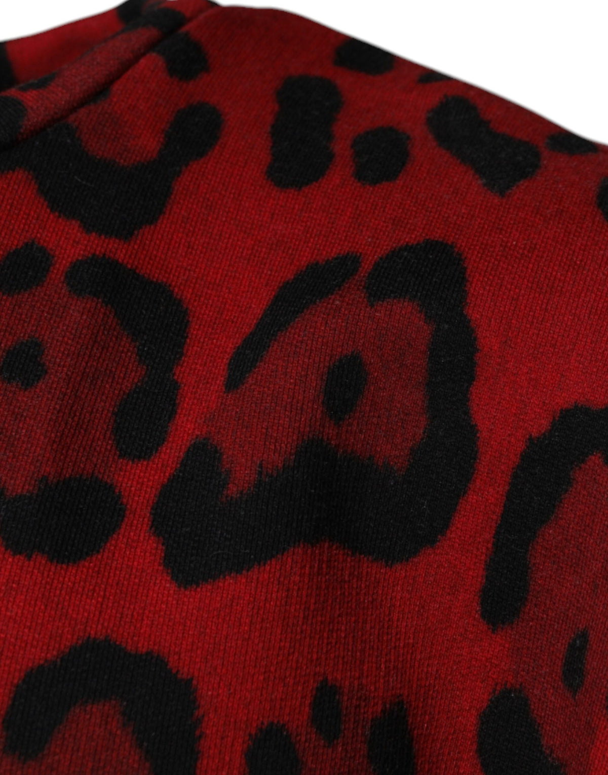 T-shirt sans manches en coton à imprimé léopard rouge de Dolce &amp; Gabbana