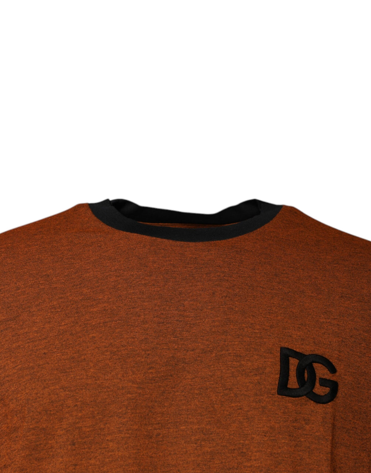 T-shirt en coton à col rond avec logo DG brun de Dolce &amp; Gabbana