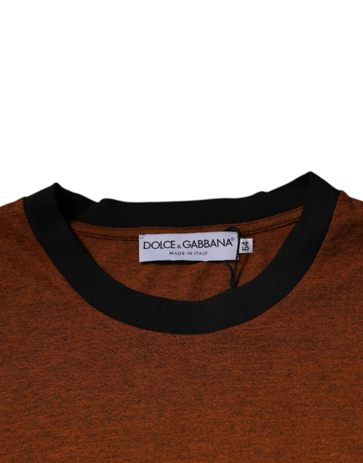 T-shirt en coton à col rond avec logo DG brun de Dolce &amp; Gabbana