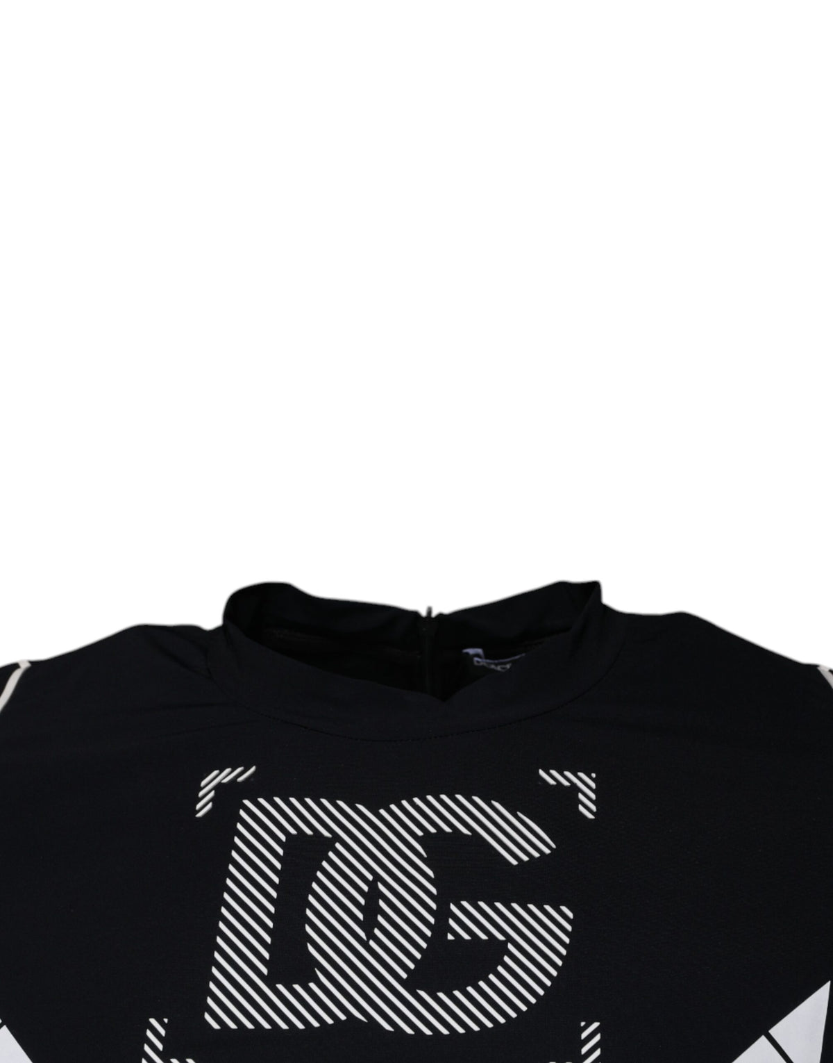 T-shirt en nylon à col rond noir avec imprimé graphique de Dolce &amp; Gabbana