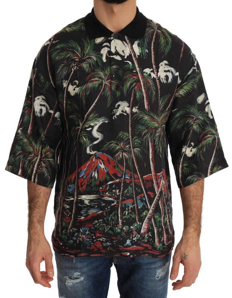 T-shirt à manches courtes Dolce &amp; Gabbana Black Volcano Sicily