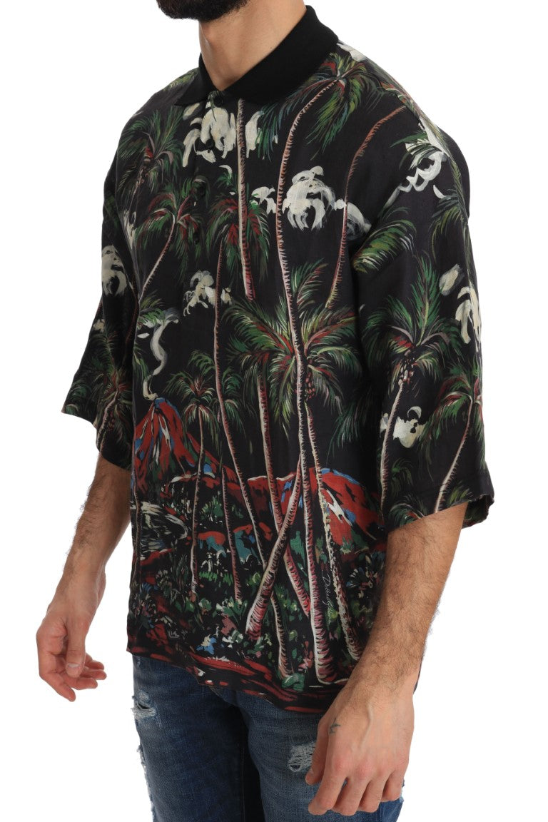 T-shirt à manches courtes Dolce &amp; Gabbana Black Volcano Sicily