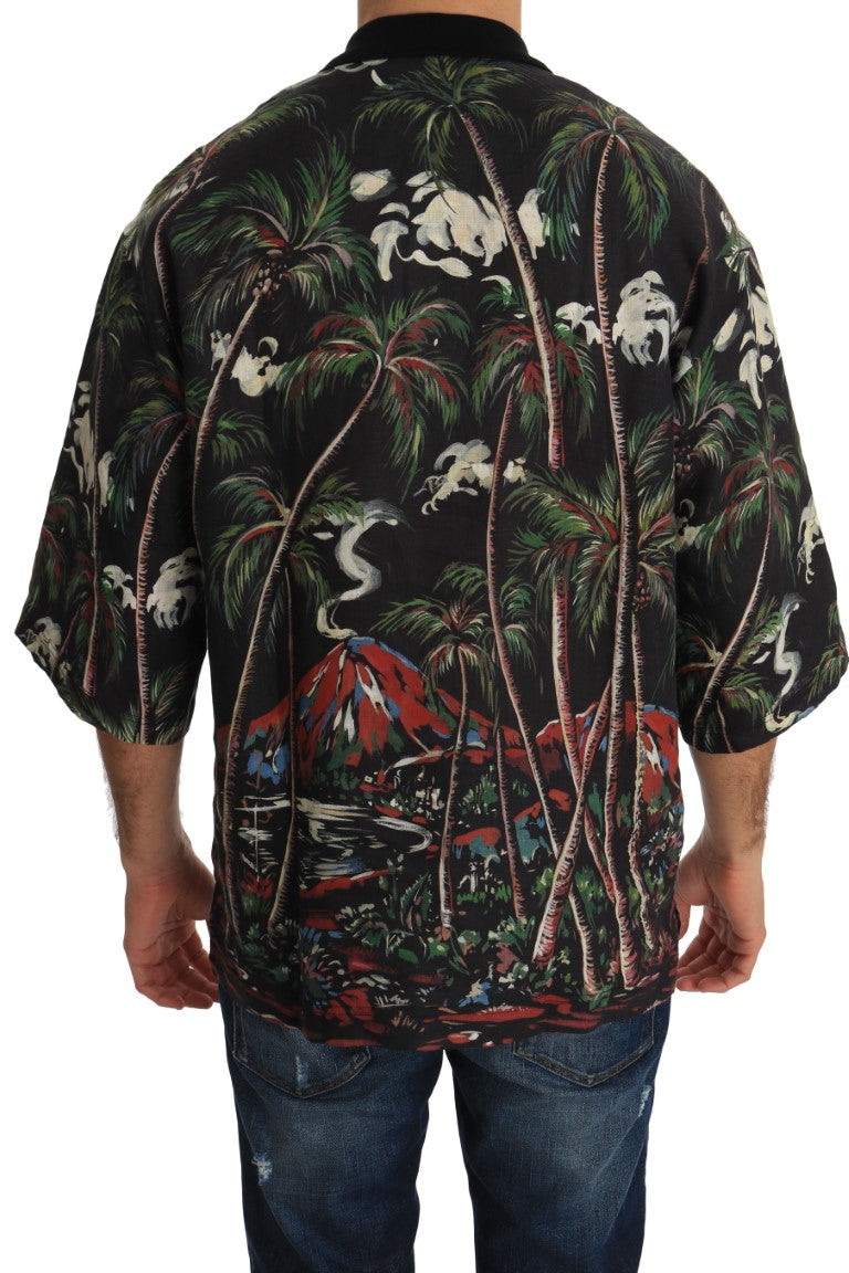 T-shirt à manches courtes Dolce &amp; Gabbana Black Volcano Sicily