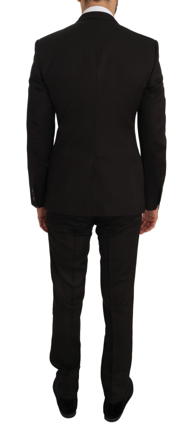 Dolce &amp; Gabbana MARTINI en laine marron Crystal Bee coupe slim