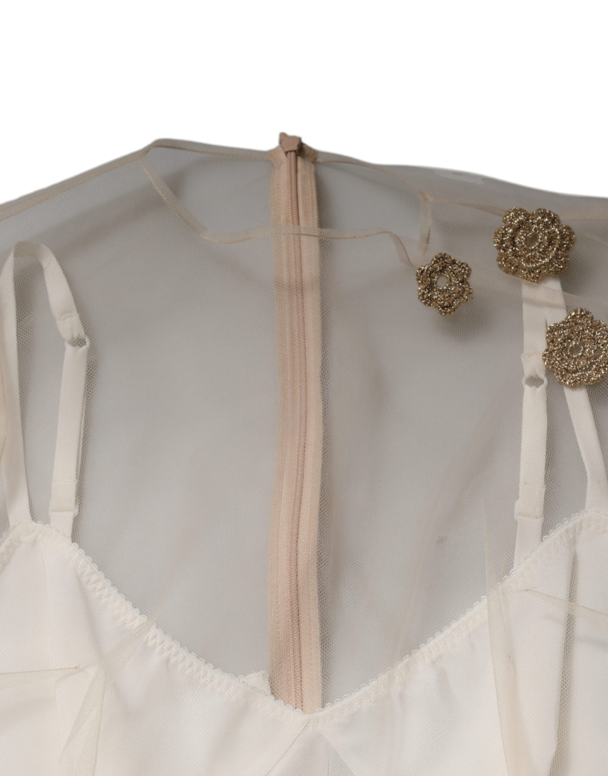 Robe Midi Bodycon Bustier en Tulle Transparent Dolce & Gabbana