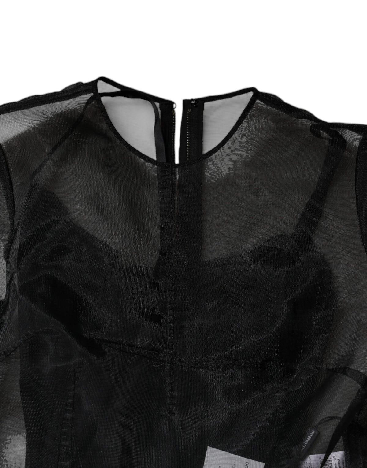 Robe Cocktail Midi A-ligne en Tulle Noir Dolce & Gabbana