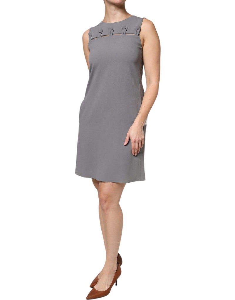 Robe Mini A-Line Sans Manches à Col Rond Emporio Armani - Gris