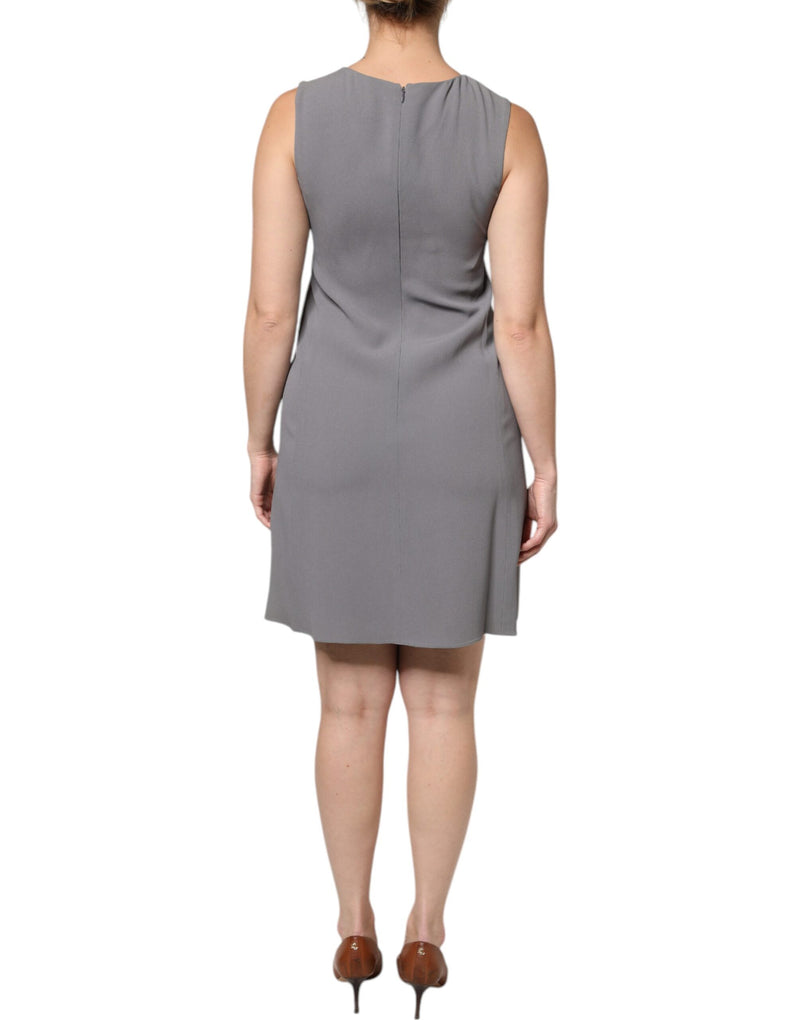 Robe Mini A-Line Sans Manches à Col Rond Emporio Armani - Gris