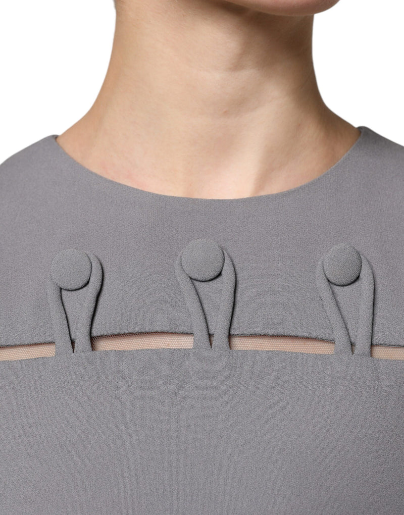 Robe Mini A-Line Sans Manches à Col Rond Emporio Armani - Gris