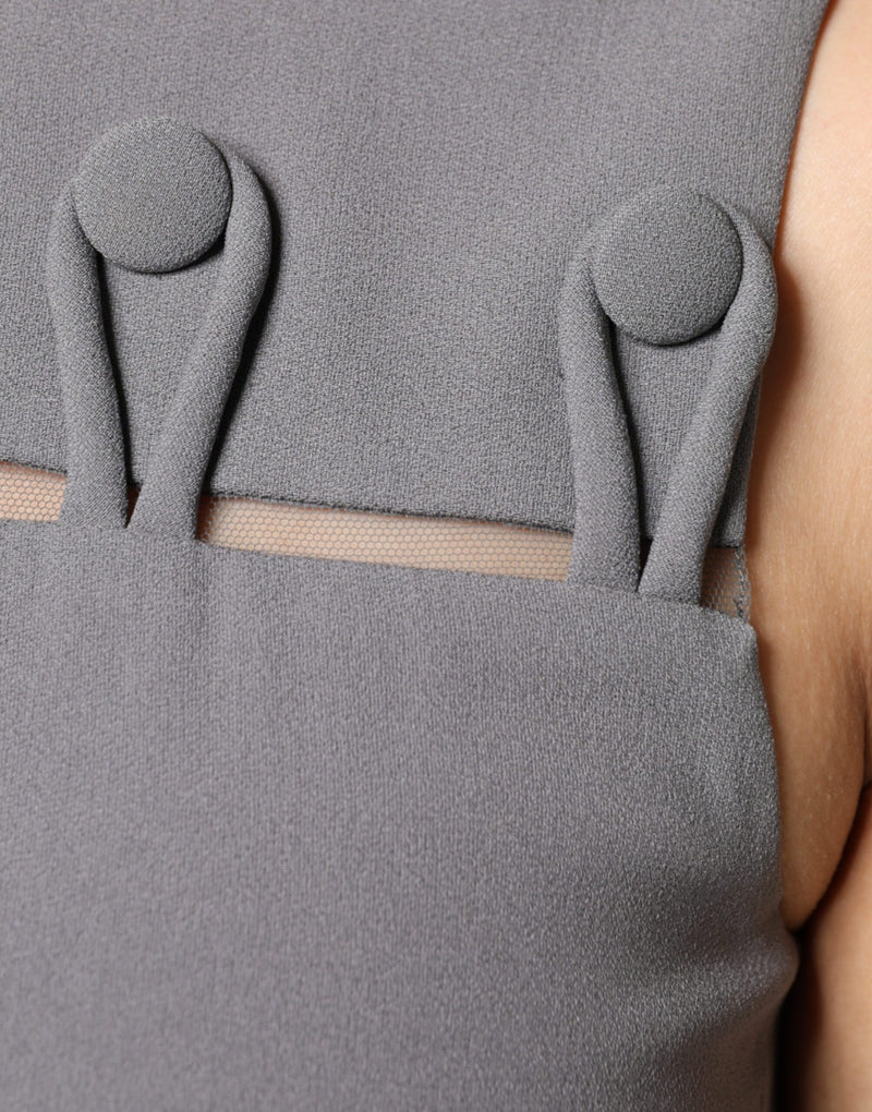 Robe Mini A-Line Sans Manches à Col Rond Emporio Armani - Gris