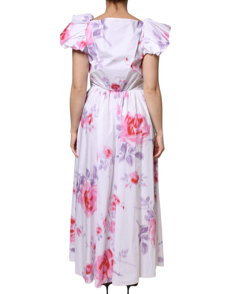 Philosophy Di Lorenzo Serafini White Floral Cotton Maxi Dress