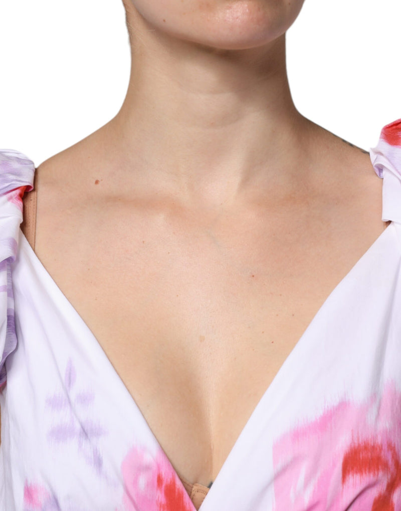 Philosophy Di Lorenzo Serafini White Floral Cotton Maxi Dress