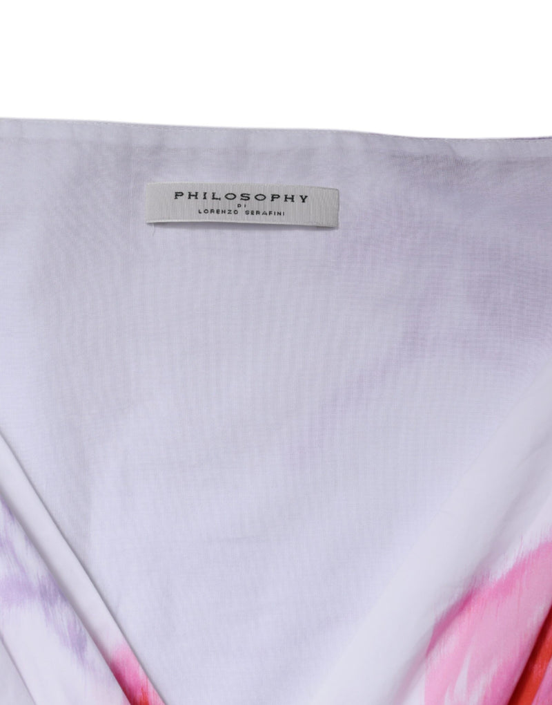 Philosophy Di Lorenzo Serafini White Floral Cotton Maxi Dress