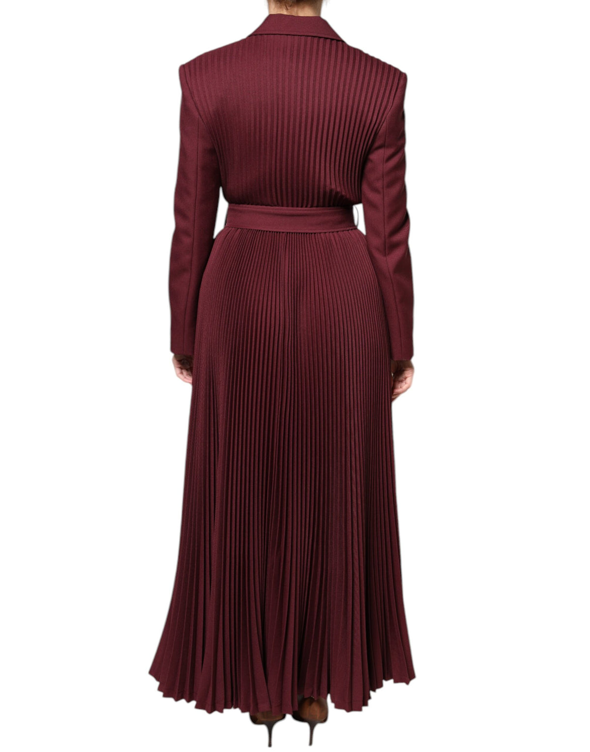 Philosophy Maroon Belted Button Down Dress - Elegant Maxi Style