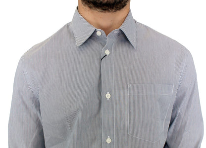 Chemise décontractée en coton rayé gris GF Ferre