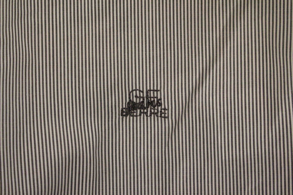 Chemise décontractée en coton rayé gris GF Ferre